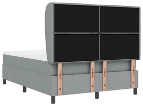 Cama Box com Colchão Cinza Claro 140x200 cm - Tecido