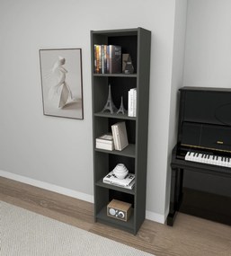 Estante Fulya – Cinzento Escuro – 40x180x28 cm