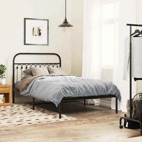 Estrutura de cama com cabeceira 107x203 cm metal preto