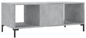 Mesa de centro 102x50x40 cm madeira processada cinza cimento