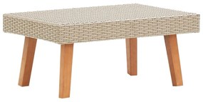 310221 vidaXL Mesa de centro para jardim vime PE bege