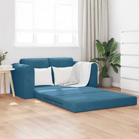 vidaXL Sofá Cama de Chão 2-em-1 Azul 148x71x83 cm Veludo