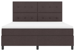Cama Box Spring com Colchão Castanho Escuro Super King Tecido