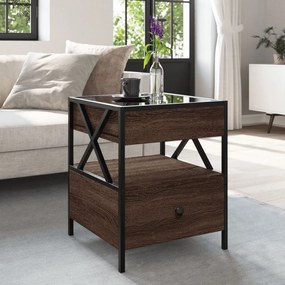 Mesa de centro luzes LED Infinity 40x40x51 cm carvalho castanho