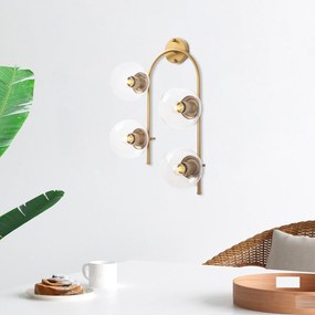 Aplique de Parede Jewel – Dourado Brilhante – 40 x 26 cm