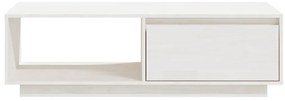 Mesa de centro 110x50x33,5 cm madeira de pinho maciça branco
