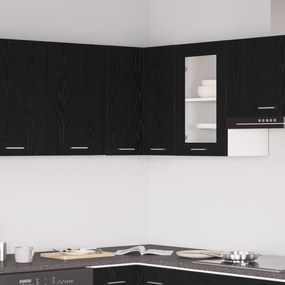 vidaXL Armário de Canto Suspenso - Carvalho Preto - 57 x 57 x 60 cm - Feito de Madeira Engenheirada