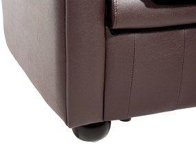 Sofá de 3 lugares em pele castanha CHESTERFIELD Beliani