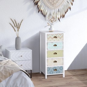 Cómoda de Dormitório Moderna Cómoda de Madeira com 5 Gavetas com Difer