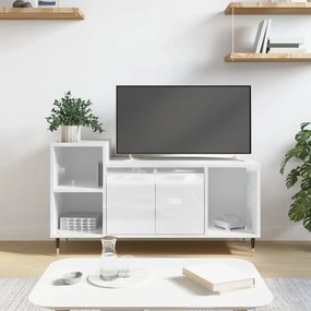 Móvel para TV 100x35x55 cm derivados madeira branco brilhante