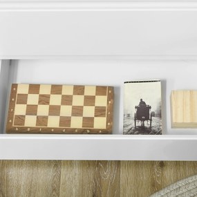 HOMCOM Cómoda Moderna com 4 Gavetas Cómoda de Madeira para Dormitório Sala de Estar Carga Máxima 40 kg 70x37x75 cm Branco e Madeira