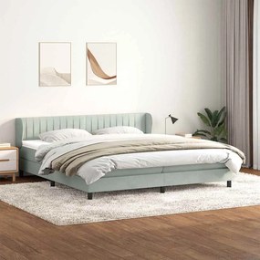 vidaXL Cama com molas/colchões 200x220 cm veludo cinzento-claro
