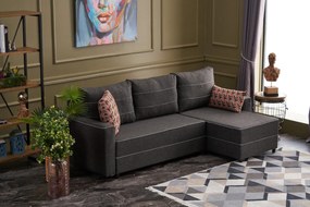 Sofá-cama de canto Ece – Antracite – 242 cm x 88 cm x 90 cm