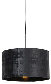 Candeeiro de suspensão moderno preto com cúpula preta 35 cm - Combi Moderno
