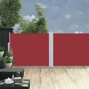 Toldo lateral retrátil para pátio 170x1200 cm vermelho