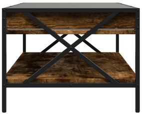 Mesa de centro luzes LED Infinity 90x50x38 cm carvalho fumado