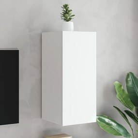 Móvel de parede para TV com luzes LED 30,5x35x70 cm branco