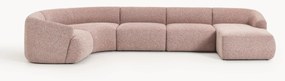 Sofá de canto comprido modular em bouclé Sofia