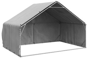 Canil exterior para cães com cobertura 3x2x1,9m aço galvanizado
