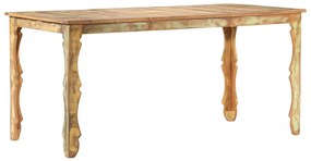 Mesa de jantar 160x80x76 cm madeira recuperada maciça