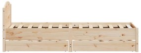Cama sem colchão 90x190 cm madeira de pinho maciça