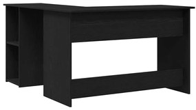 Escrivaninha vidaXL em Preto Carvalho de 120x140x75 cm em Madeira Enge