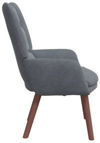 Cadeira Relaxante vidaXL Veludo Cinza Escuro