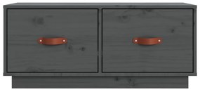 Móvel de TV 80x34x35 cm madeira de pinho maciça cinza