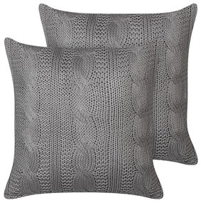 Conjunto 2 almofadas decorativas em algodão cinzento 45 x 45 cm CONSTYLIS Beliani