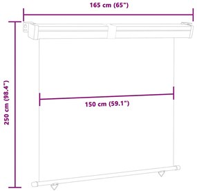 Toldo lateral para varanda 165x250 cm creme