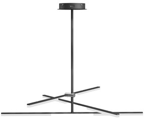 HOMCOM Candeeiro Suspenso Moderno Candeeiro de Teto LED com Ângulo de Luz Ajustável Pantalla de Acrílico Ø100x79 cm Preto | Aosom Portugal