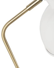 Candeeiro de mesa retro branco com bronze - Milou Moderno