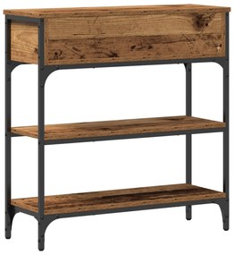 Mesa de Console vidaXL Madeira Velha 72,5x25x75 cm Madeira e Aço