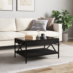 Mesa de centro luzes LED Infinity 70x50x38 cm preto