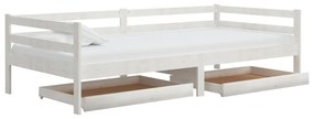 Sofá-cama com gavetas 90x200 cm pinho maciço branco