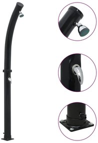 vidaXL Chuveiro solar 214 cm 20 L preto