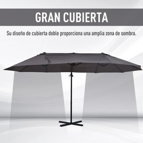 Chapéu de Sol Duplo Inclinável para Jardim Terraço Chapéu de Sol Excên