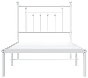 Estrutura de cama com cabeceira 90x200 cm metal branco