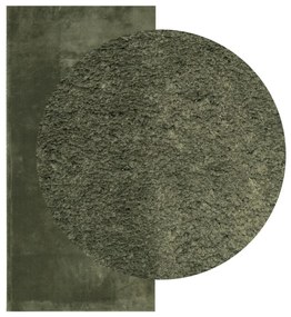 Tapete pelo curto macio lavável HUARTE 100x200cm verde-floresta