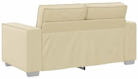 Sofá Loveseat vidaXL Creme 120 cm em Couro Sintético