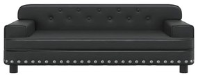 Sofá infantil 90x53x30 cm couro artificial preto