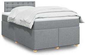 Cama com molas/colchão 120x200 cm tecido cinza-claro