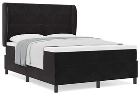 Cama Box com Colchão Preto 140 x 190 cm em Veludo