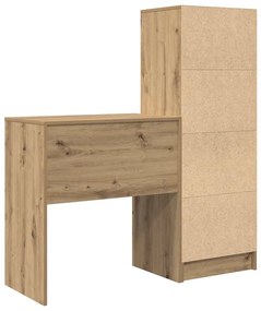 Mesa com Armazenamento Carvalho Artesanal Madeira de Engenharia