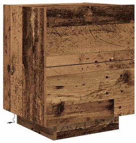 Cômodas vidaXL com Luzes LED 2 pcs Madeira Antiga 45x40x55 cm