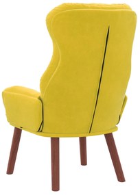 Cadeira Relaxante Veludo Amarelo