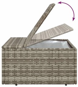 Apoio de pés p/ jardim com almofadão 55x55x30 cm vime PE cinza
