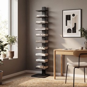 Estante Vertical em Coluna Alta com 11 Prateleiras Estante Pomada de Lodo Espaço Prateleira Industrial para Sala de Estar Quarto Escritório 34,5x41,5x