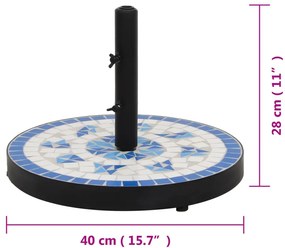 Base p/ guarda-sol redonda 12 kg azul e branco