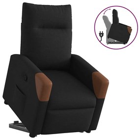 vidaXL Poltrona reclinável elevatória tecido preto